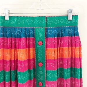Oscar de la Renta Colorful Vintage Skirt sz 10